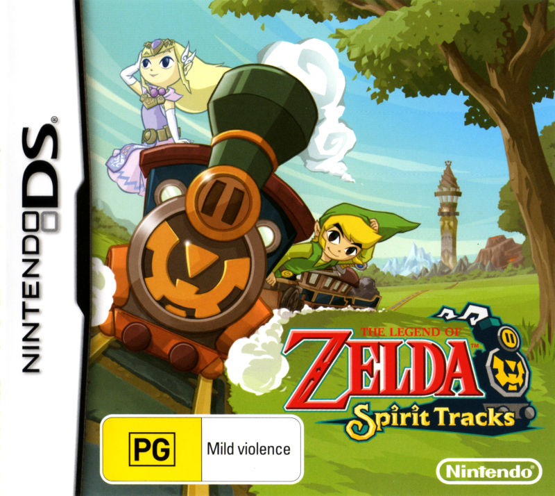 Zelda Spirit Tracks box art for Nintendo DS